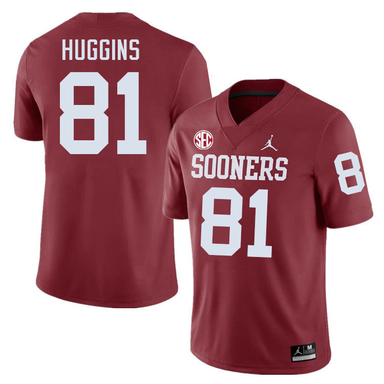 Oklahoma Sooners #81 Will Huggins College Football Jersey Stitched-Crimson